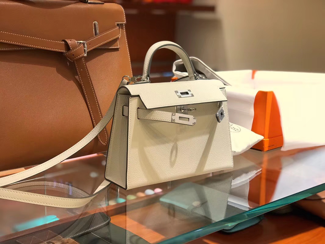 hermes 爱马仕 mini kelly || 20cm 山羊皮 10奶昔白