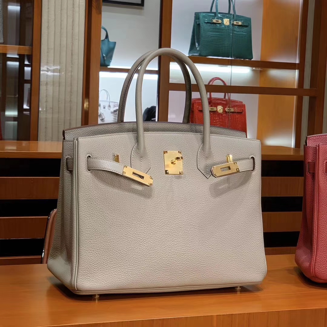 hermes 爱马仕 birkin 25/30 togo 风衣灰 配专柜全套